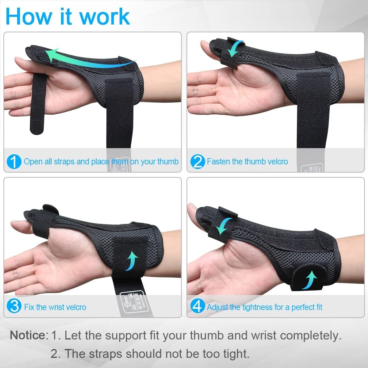 Thumb Spica Splint Reversible Thumb Brace for Pain Relief, Arthritis, De Quervai