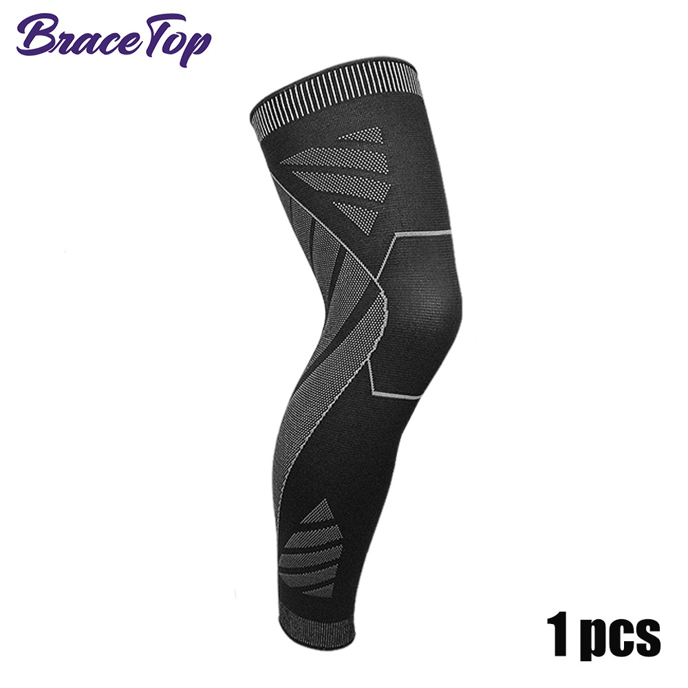 Full Leg Compression Sleeve Knee Support Brace for Sports Pain Relief