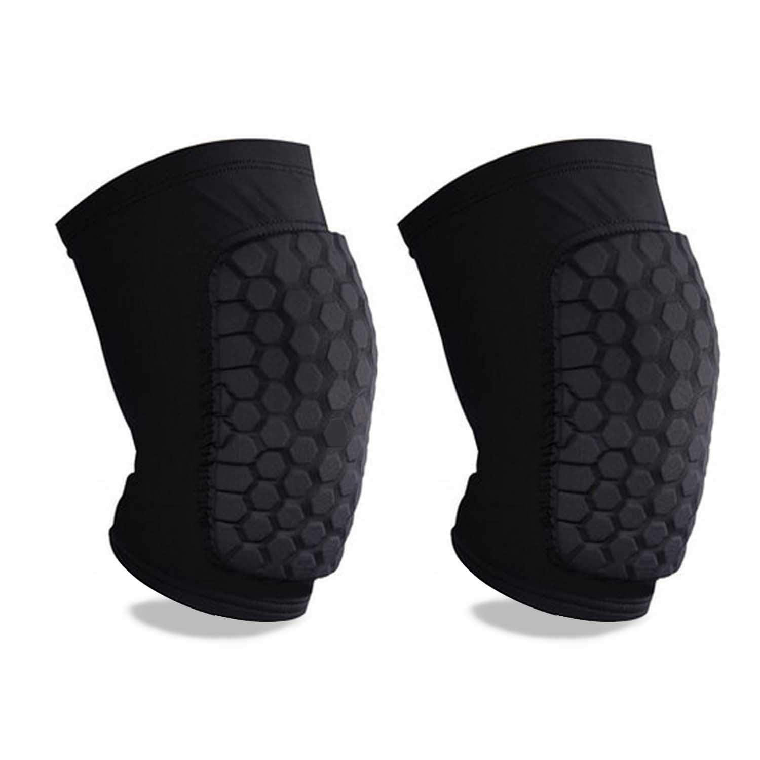 1 Pair Knee Compression Pad Basketball Honeycomb Breathable Non Slip Men