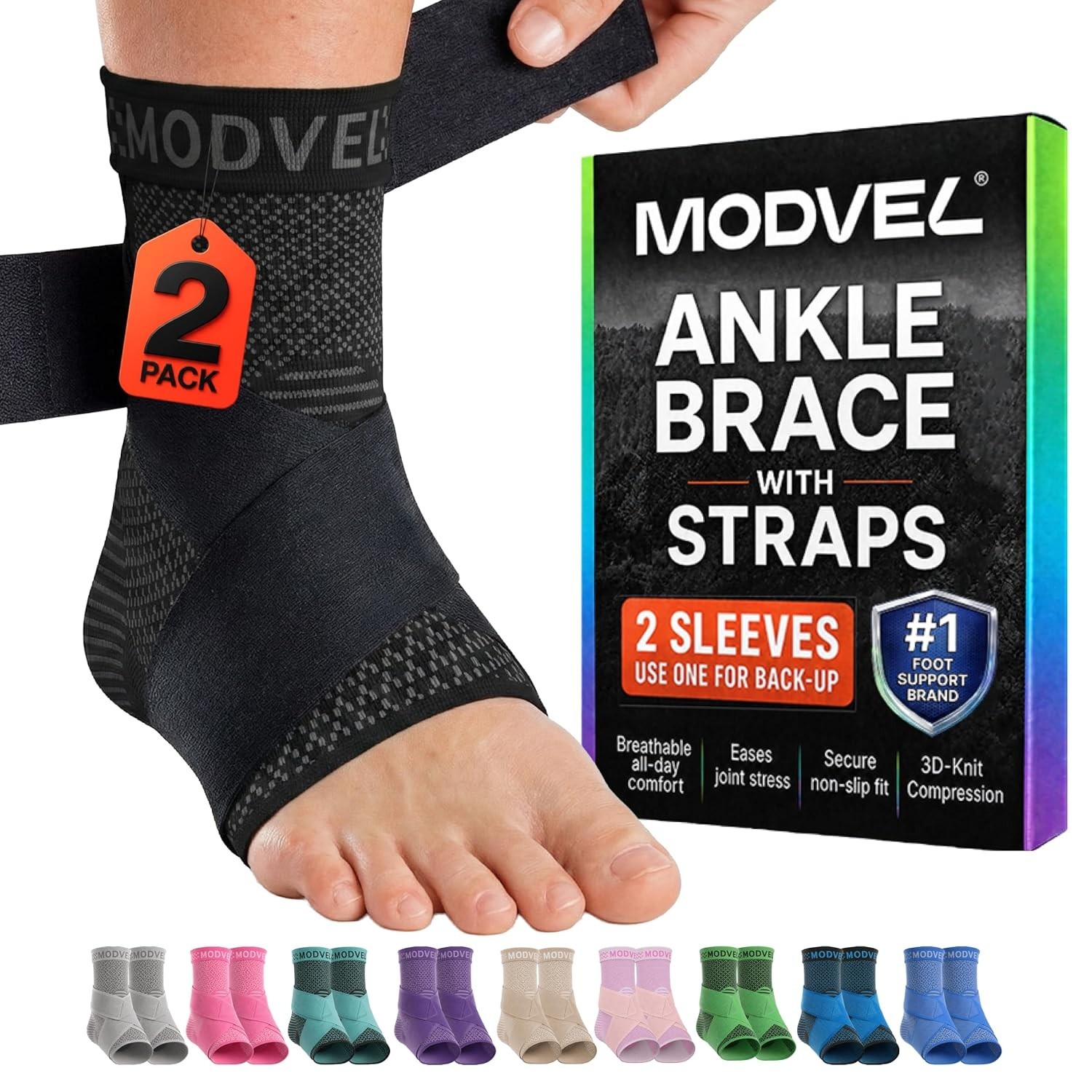 Strapless Compression Ankle Socks for Quick Recovery from Sprains & Tendonitis
