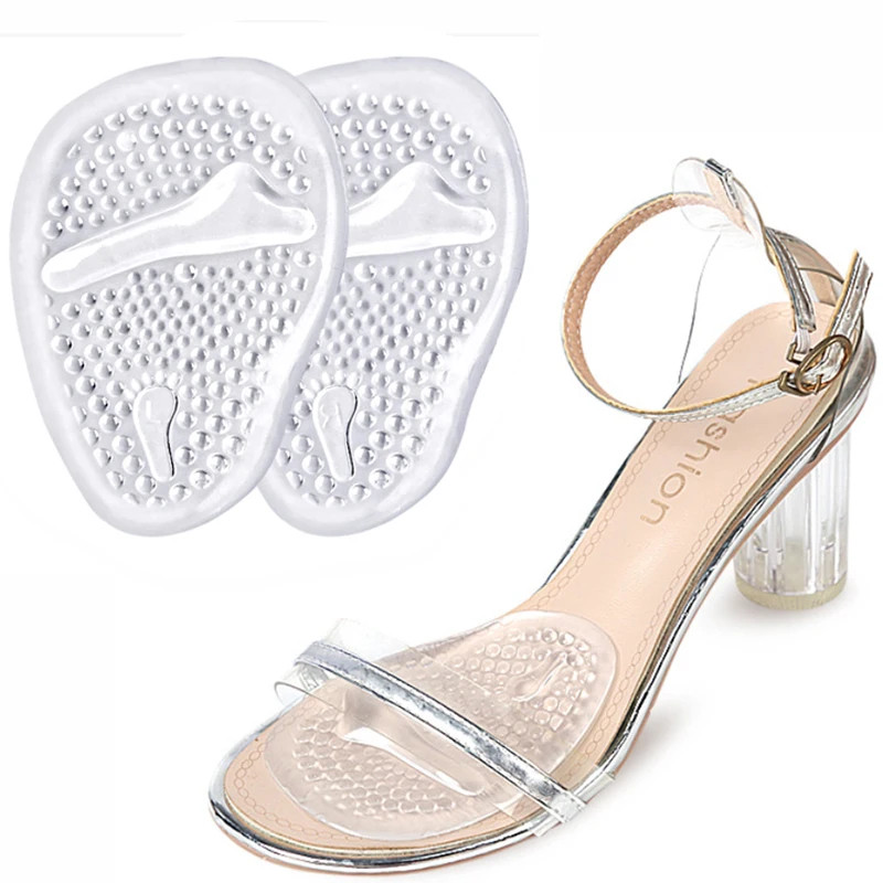 Silicone Half Insoles Gel Women Forefoot Pads Plantar Fasciitis Pain Relief Meta