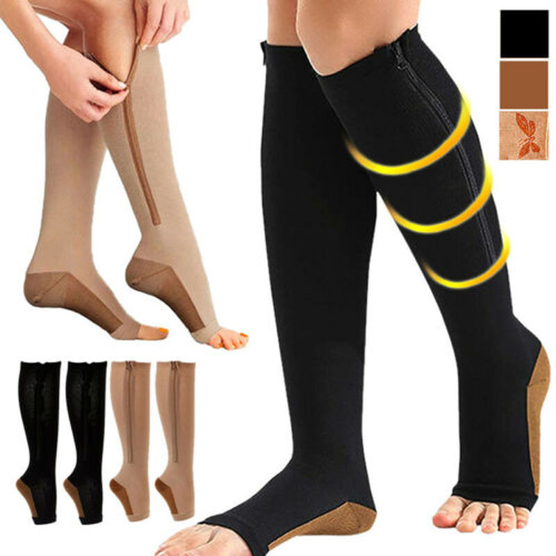 Calcetines De Compresion, Medias De Compresion 20-30 Mmhg Punta Abierta Grad…