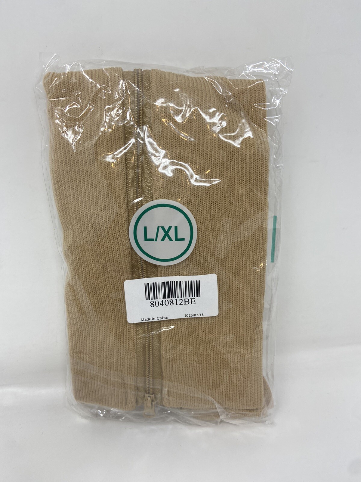 Zip Up Compression Socks Support Hose Unisex Edema Diabetic Lot Of 10 L/XL Beige