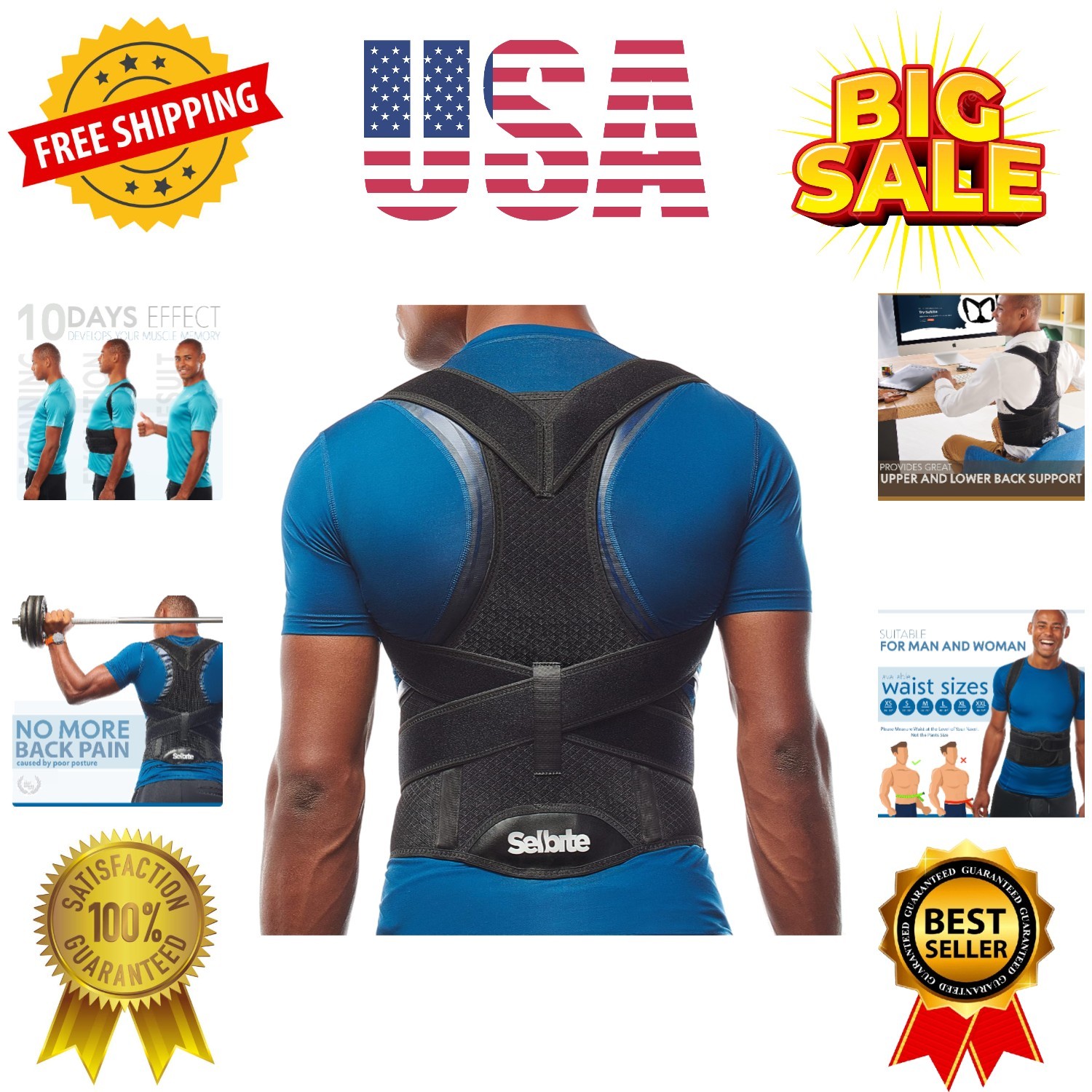 Posture Corrector for Men and Women – Back Brace for Upper and Lower Body Sup…
