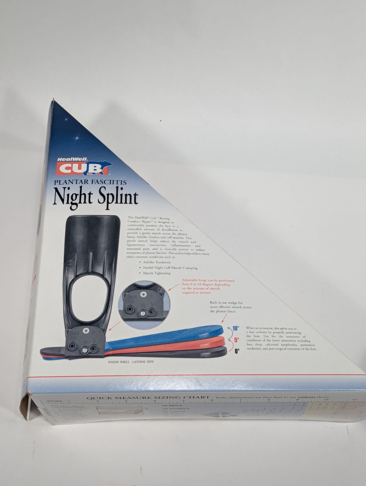 FLA Orthopedics HealWell CUB Night Splint for Plantar Fasciitis, Size M-LT L