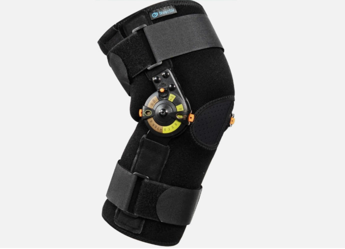 Nvorliy Unisex Adult Black Adjustable Hinged ROM Knee Brace Size XL Adjustable