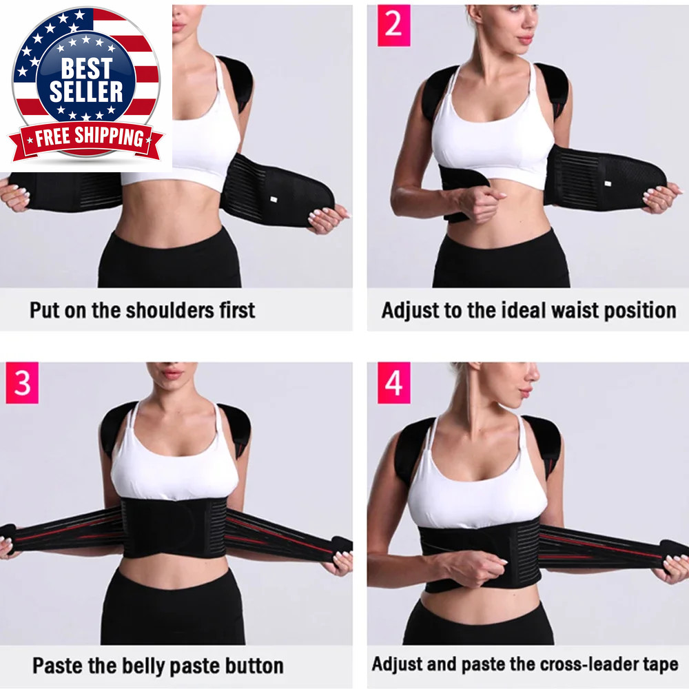 1PC Large Size Posture Corrector for Men and Women – Adjustable Muscle Memory Su