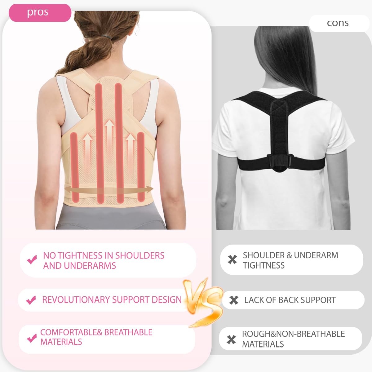 EPICGALA Posture Corrector for Women/Men Adjustable Full Back Large, Beige