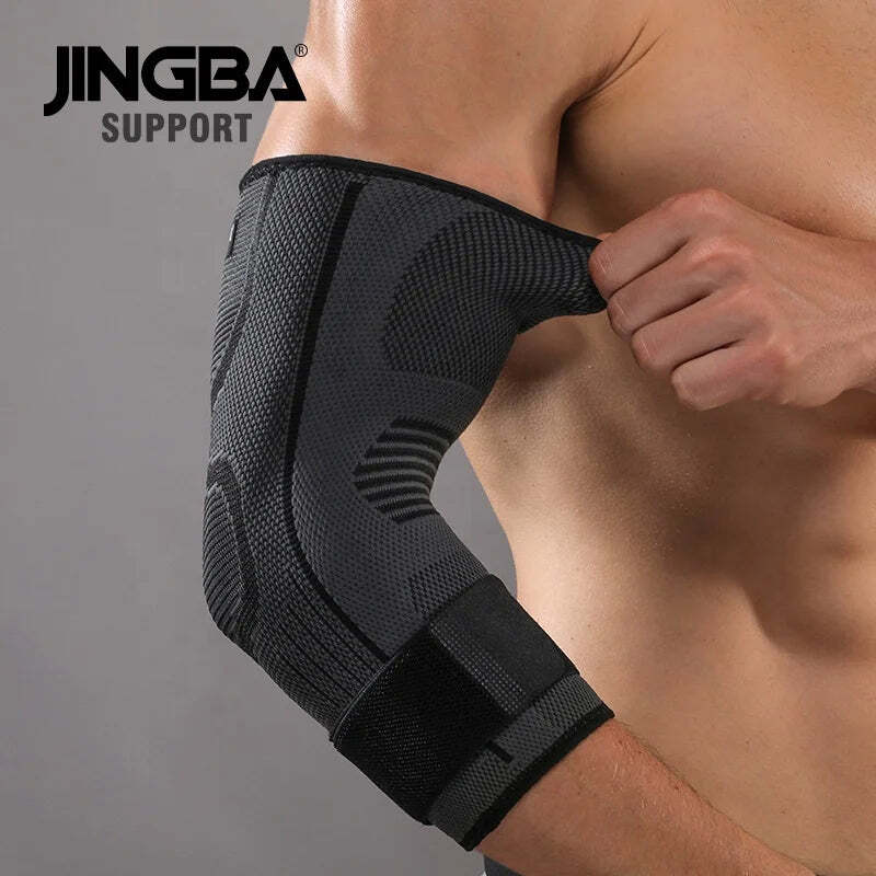 JINGBA Custom Nylon Elbow Support Breathable Riding Running Elbow Brace Sports P