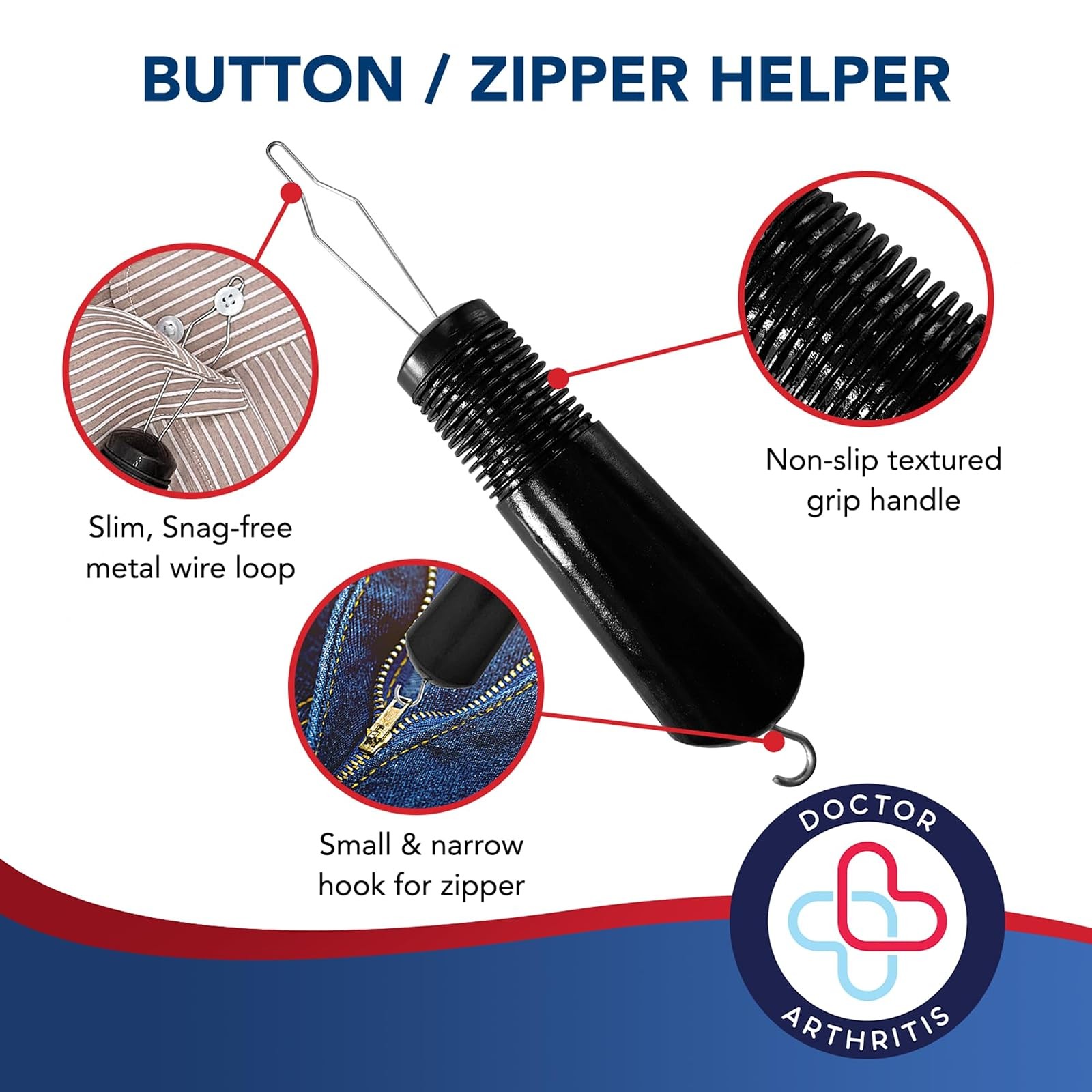 Arthritis Button Hook Zipper Pull Helper Tool