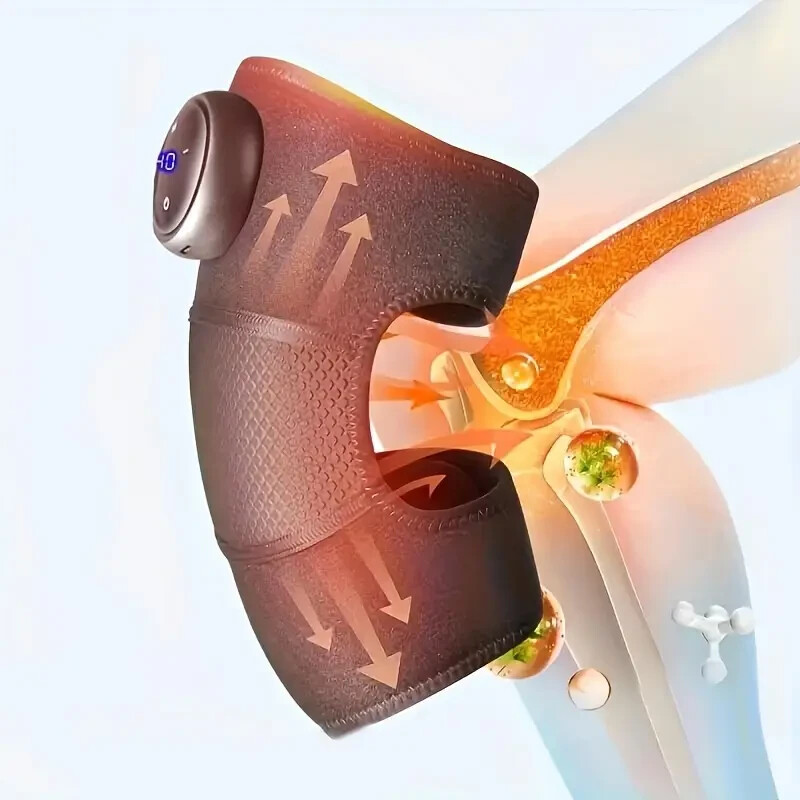 Electric Heating Vibration Knee Joint Brace Elbow Therapy Massager Pain Relief