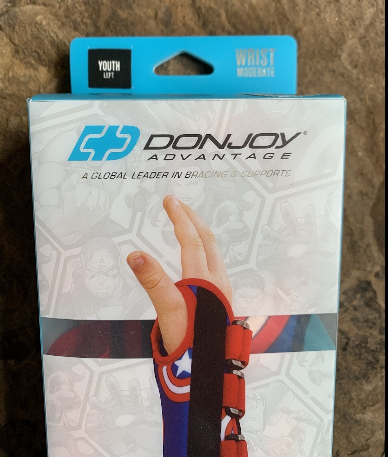 Marvel Captain American Wrist Brace. New. Donjoy Advantage Brand. Youth Left.
