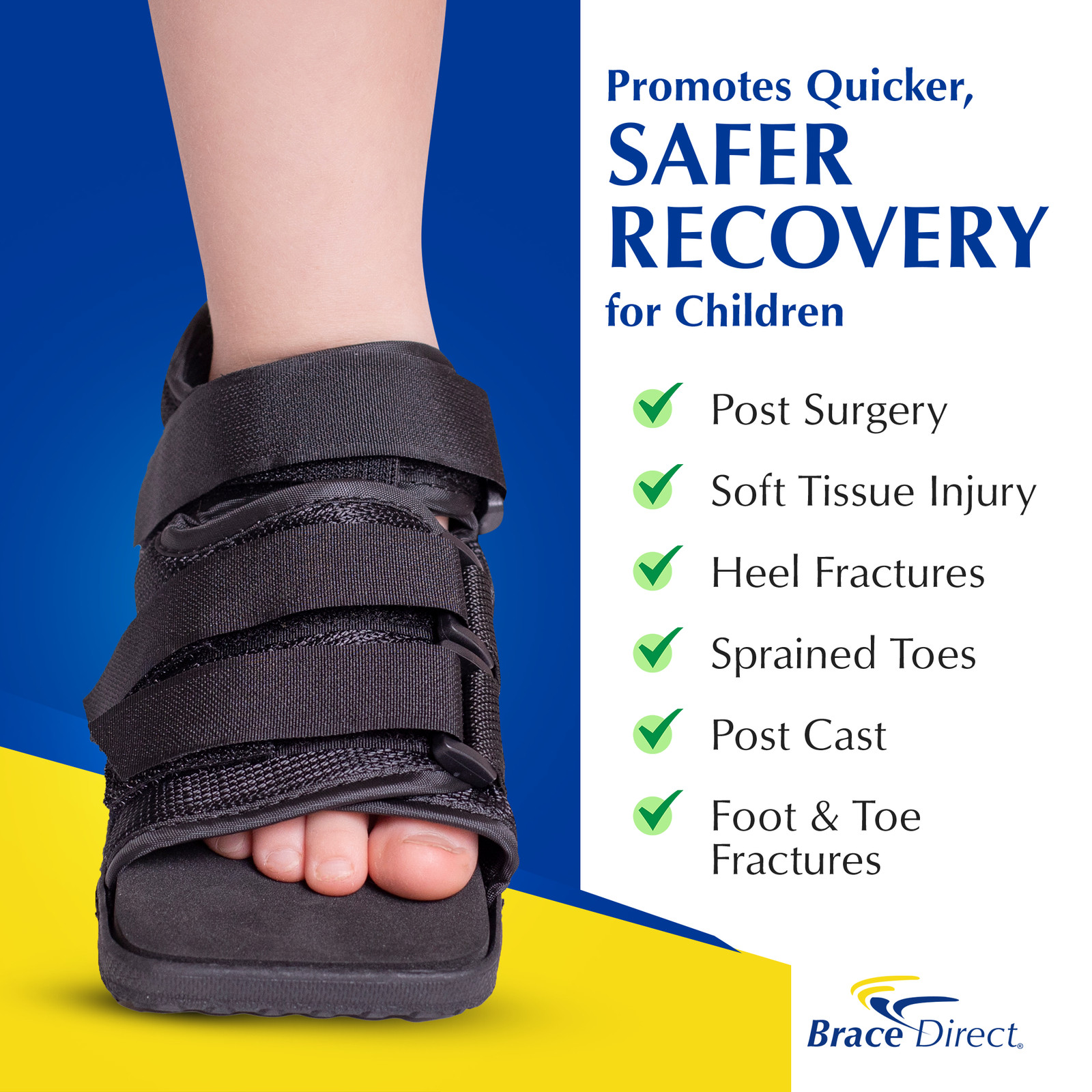Pediatric Post Op Shoe- Square Toe Fracture Shoe- Multiple Sizes