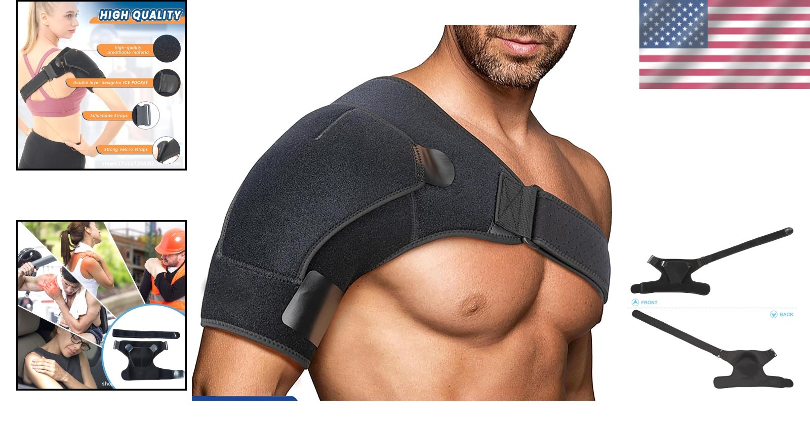 Lightweight Adjustable Shoulder Brace – Comfort & Support for Active Lifestyle