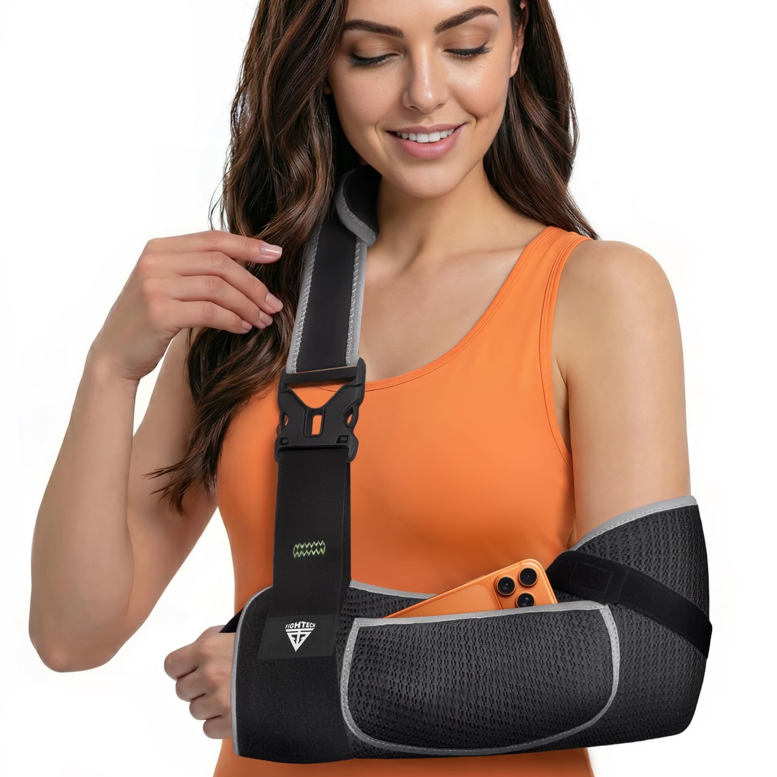 Adjustable Arm Sling Shoulder Immobilizer – Breathable Mesh, Padded Strap, Thumb