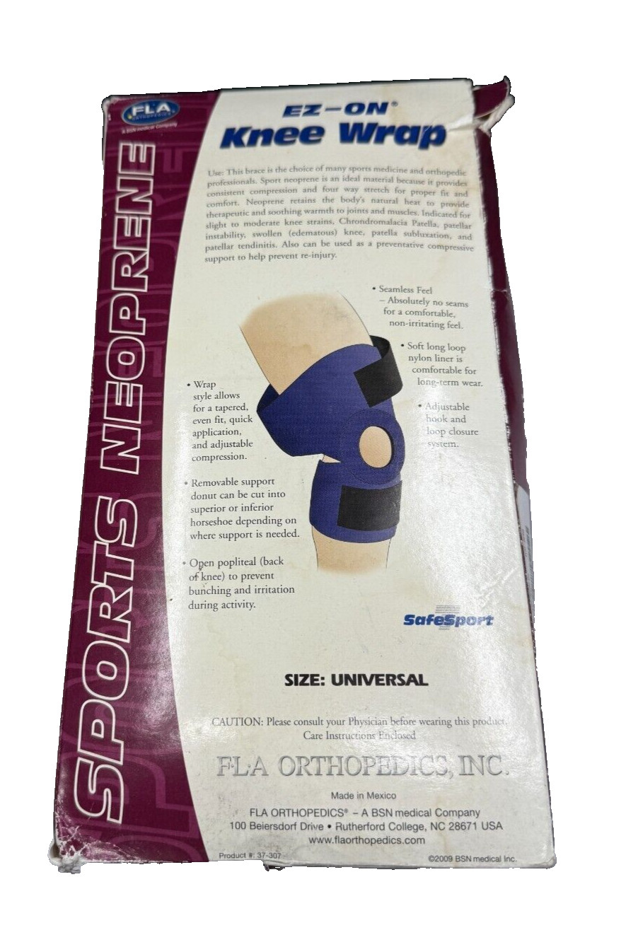 EZ-ON Wrap Knee Support / Brace Sports Neoprene Universal As Shown