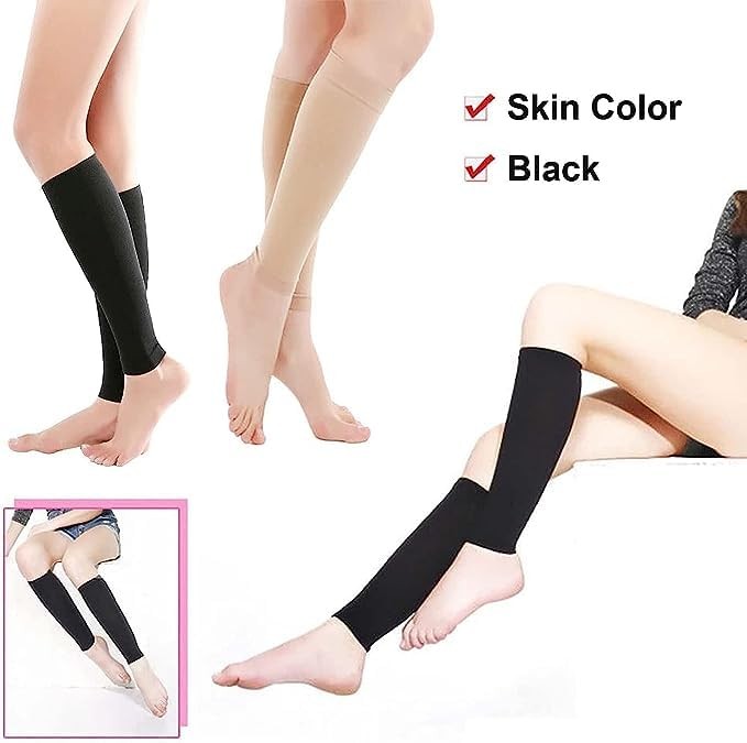 GOTOTOP Calf Compression Sleeves for Men Women, Footless XX-Large, Skin Color