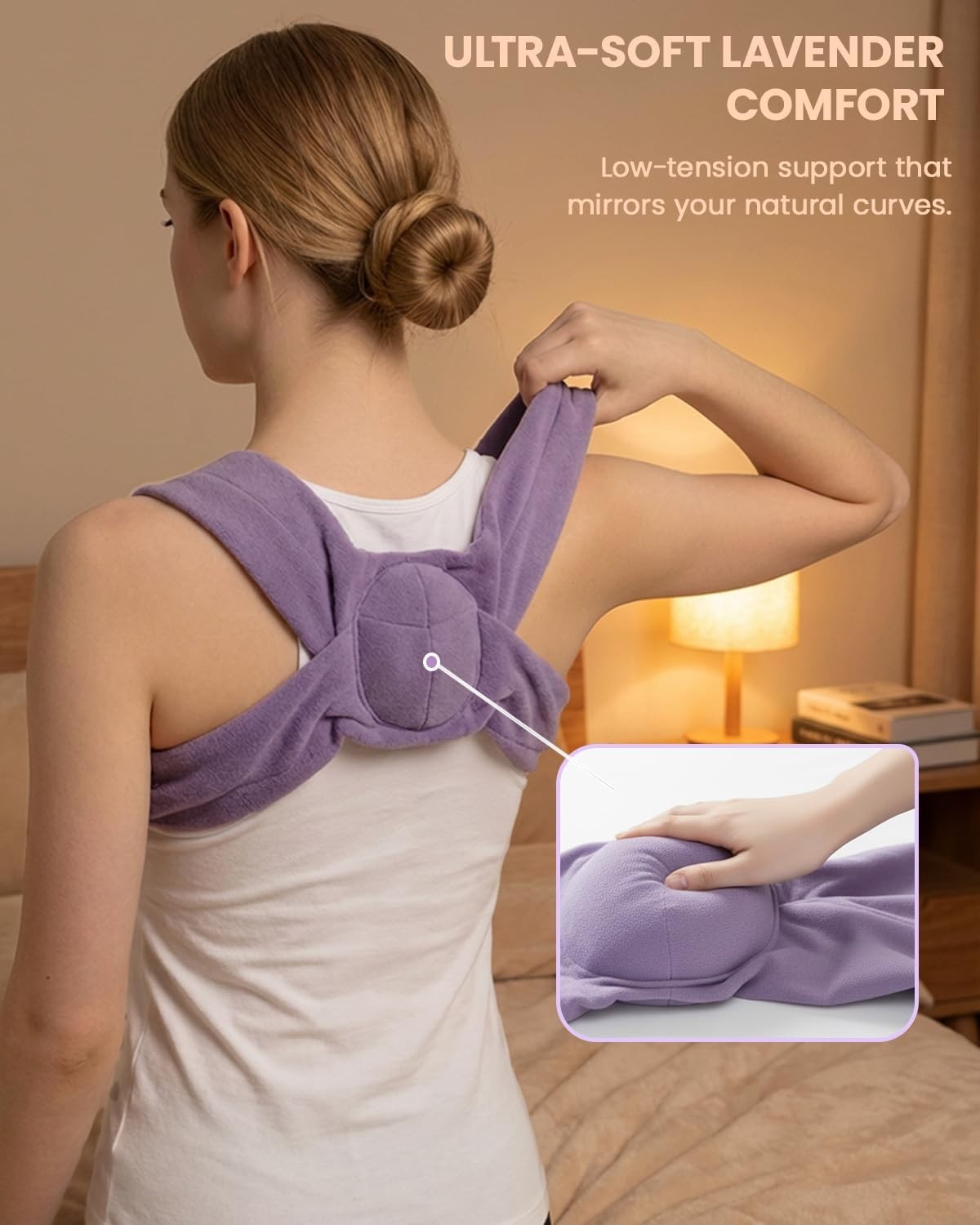 Lightweight Lavender Back Brace for Sleeping – Enhanced Comfort & Spine Support