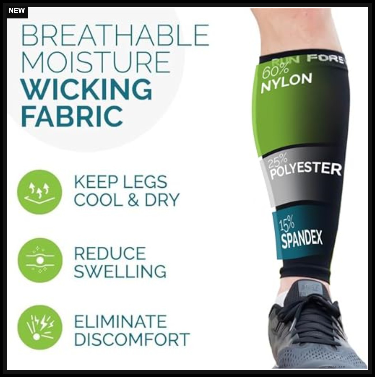 Calf Compression Sleeve 20-30mmHg Leg Support for Running Athletic Pain Relief