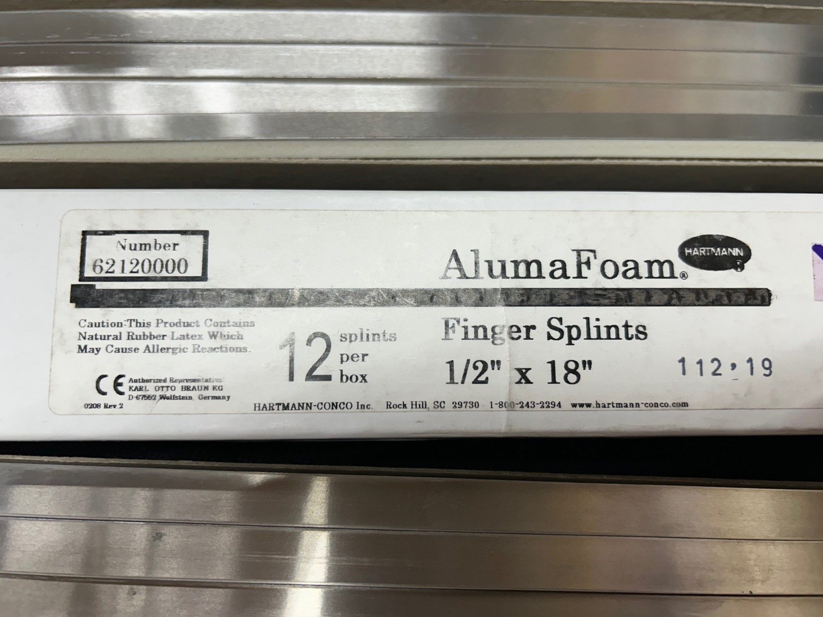 Finger Splints 12x Aluminum Foam 1/2″ x 18″ AlumaFoam broken Hartmann dislocated