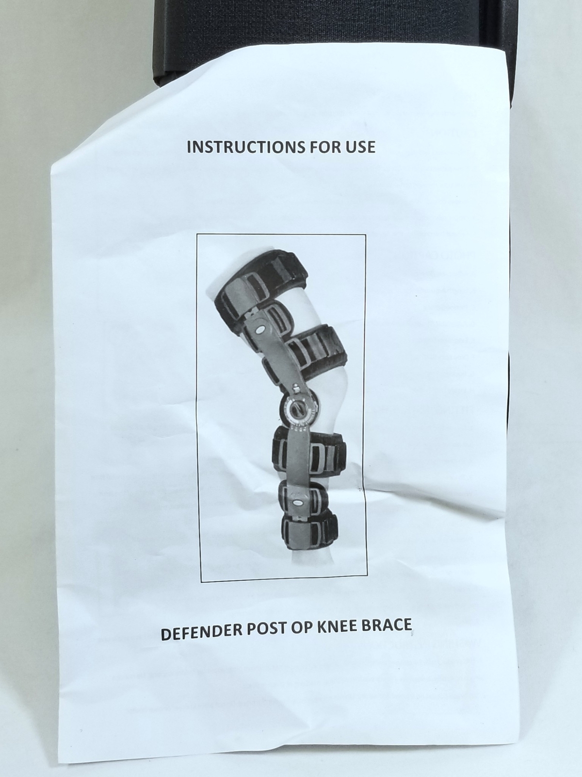 Defender Post Op Knee Brace with Liner