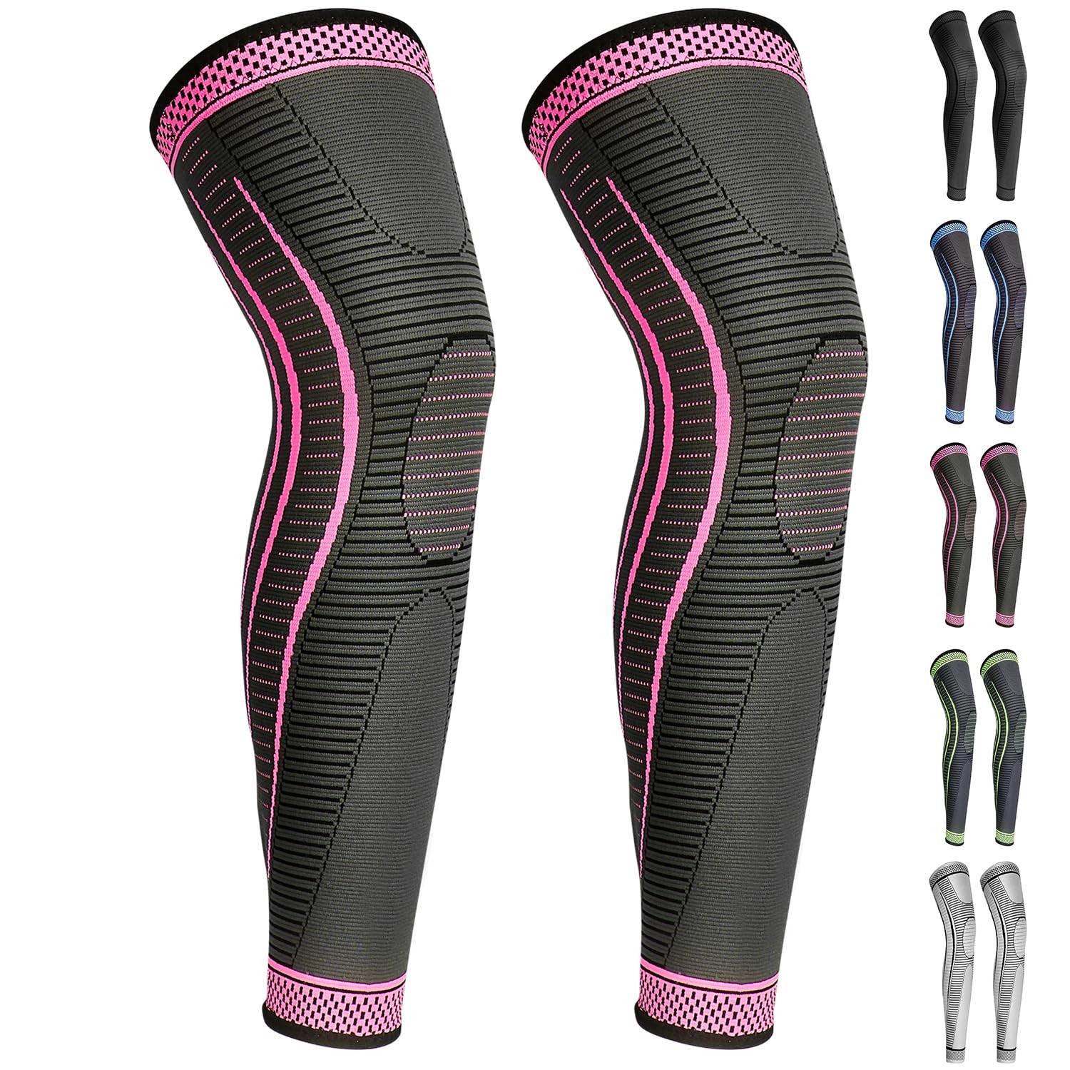 2 PCS Full Leg Compression Sleeves Knee Brace Support Basketball Running