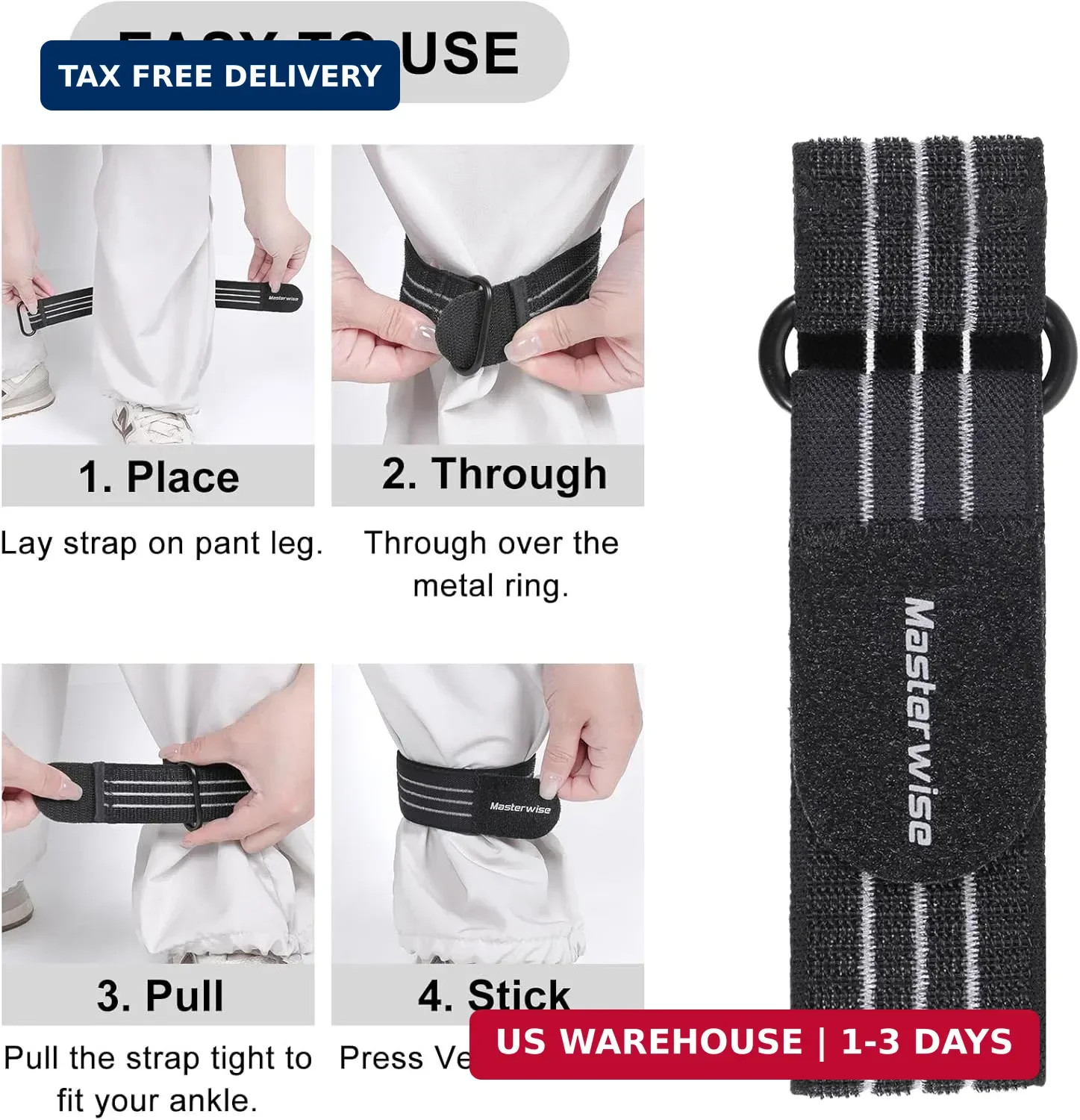 Adjustable Elastic Ankle Straps, Boot Straps for Cowboy Boots, Pant Leg Straps f