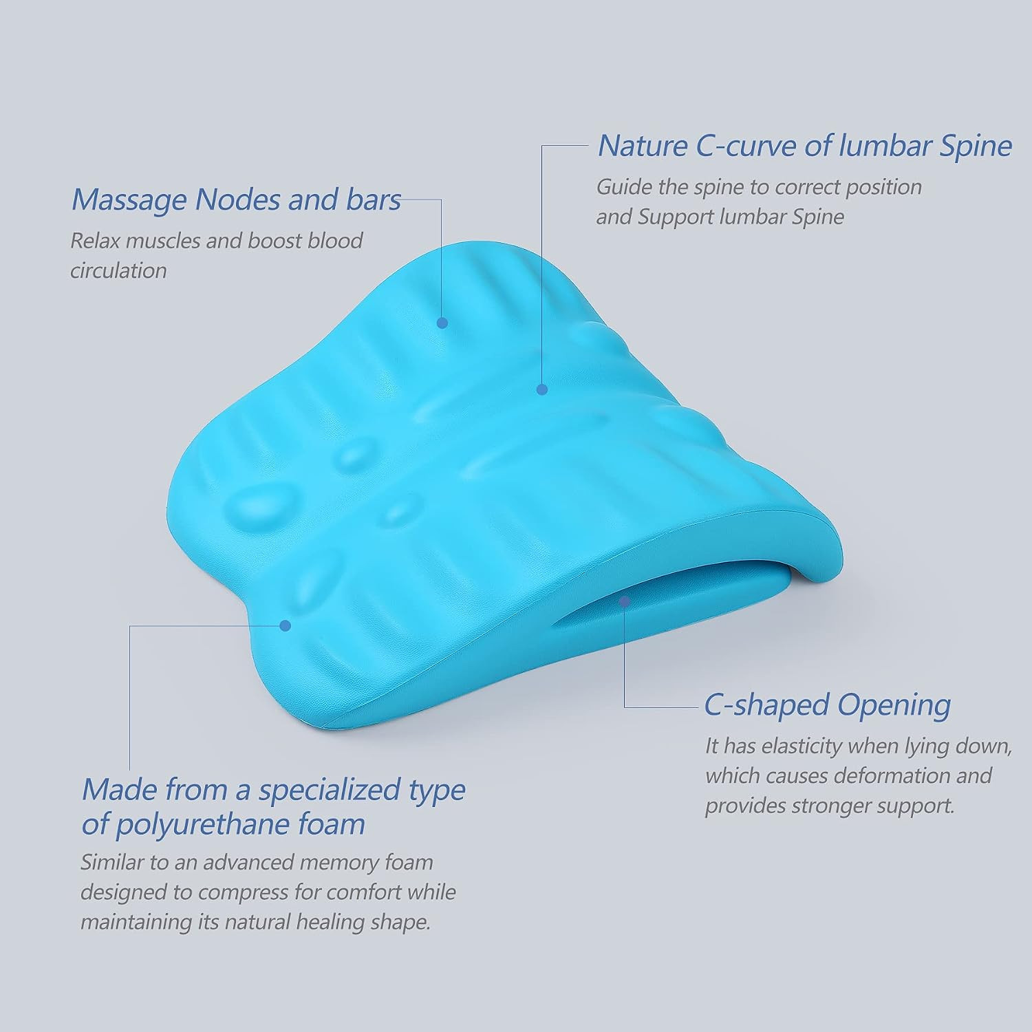 Back Stretcher for Back Pain Relief, Back Stretching Cushion, Chronic Lumbar Sup
