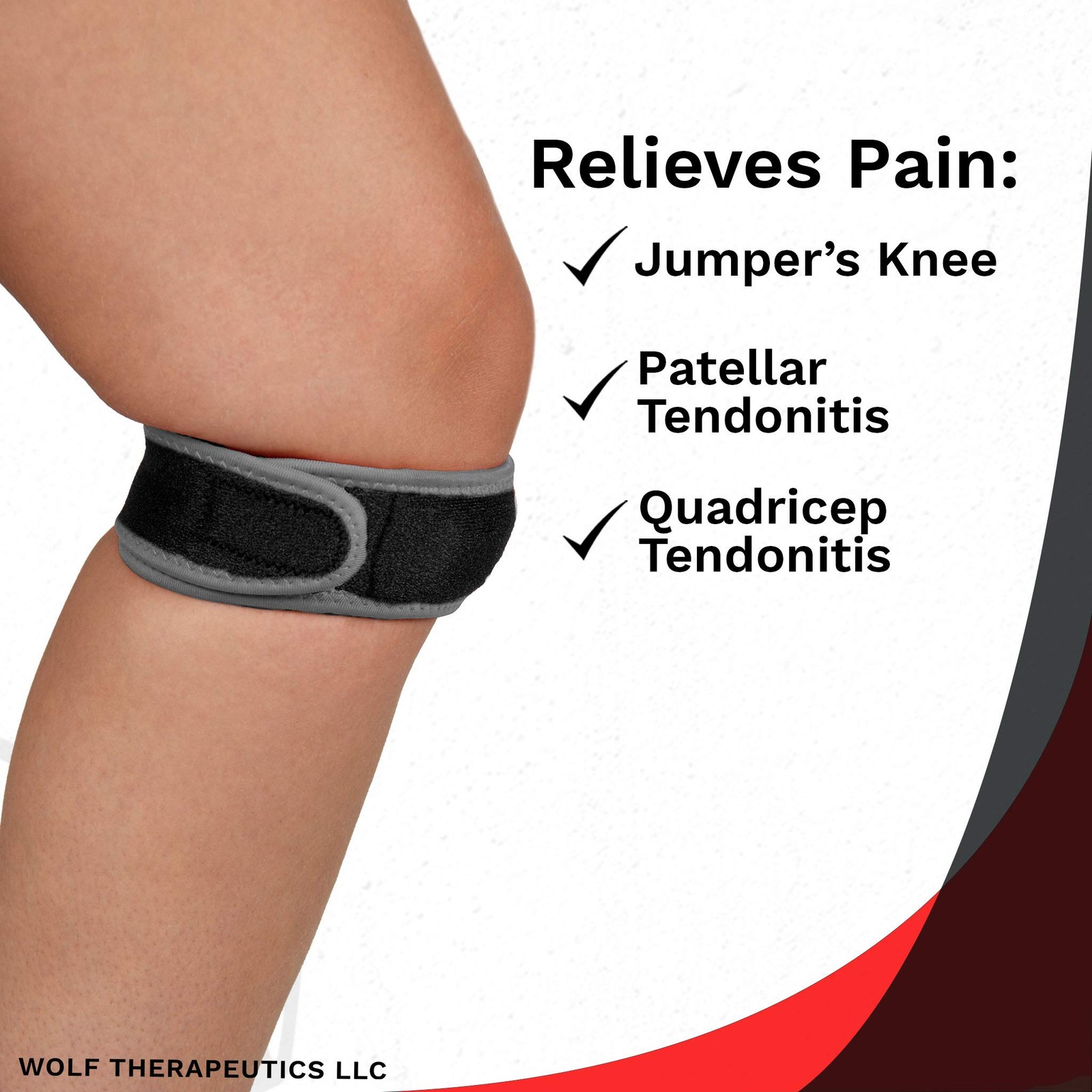 Dr. Wolf Knee Strap for Patellar Tendon Support – Pain Relief Band for Jumper…