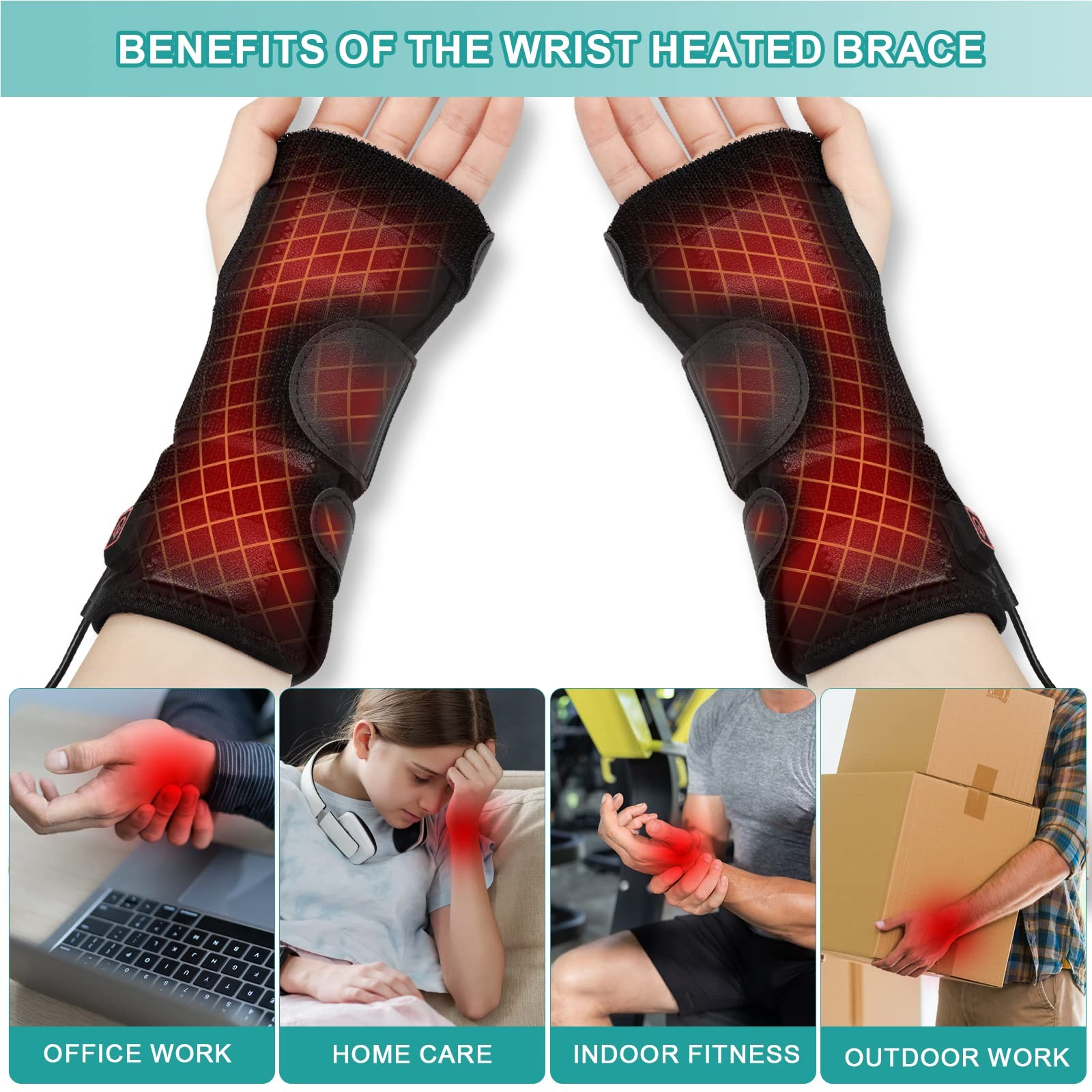 Wrist Thumb Brace Heating Pad for Arthritis and Carpal Tunnel Relief, Heated …