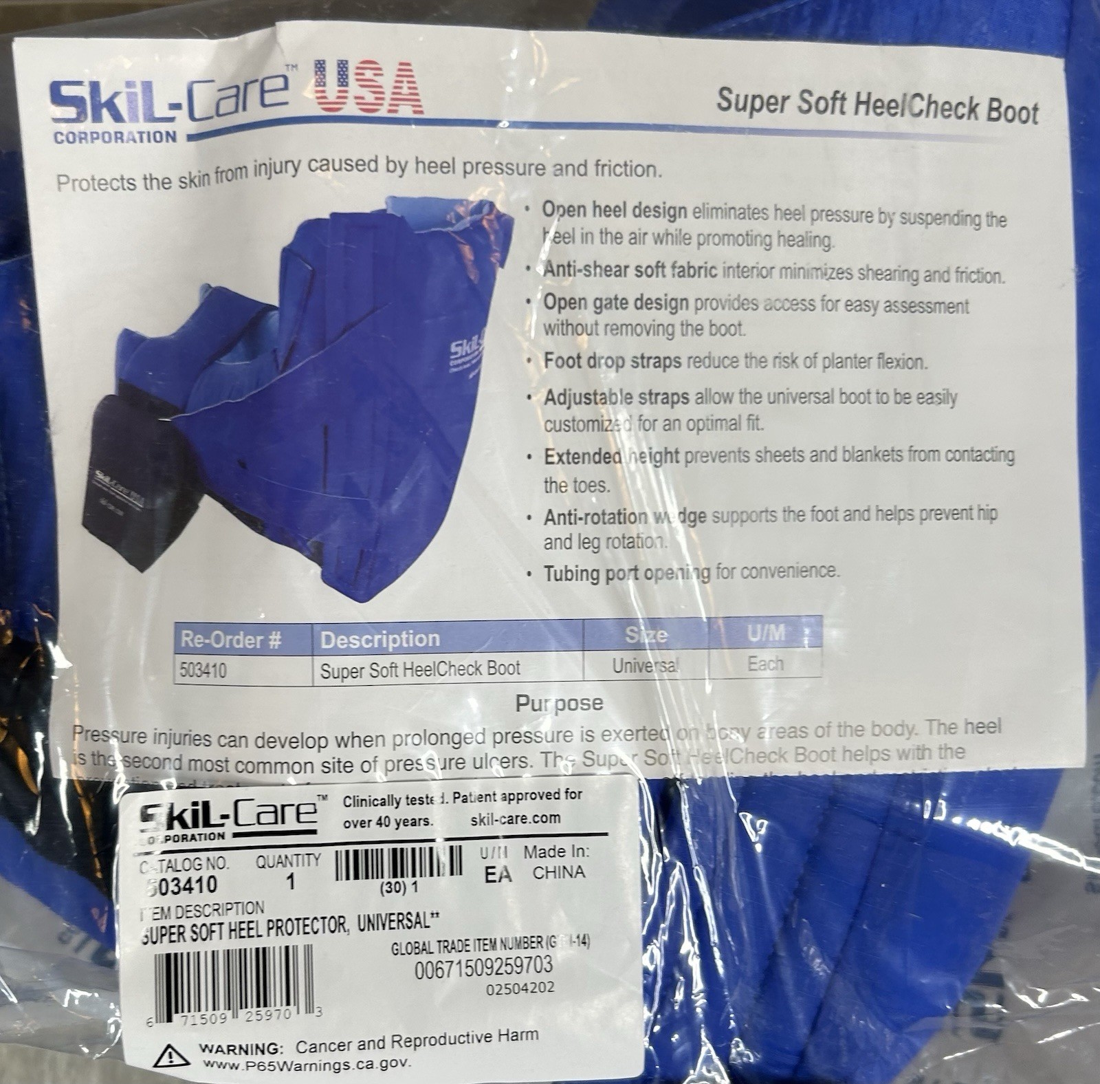 SKIL-CARE SUPER SOFT HEEL-CHECK BOOT 503410 Pressure Relief Universal Size