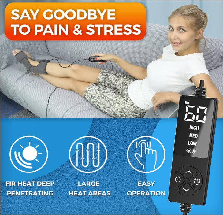 Ankle Heating Pad for Achilles Tendonitis and Plantar Fasciitis Relief, Heate…
