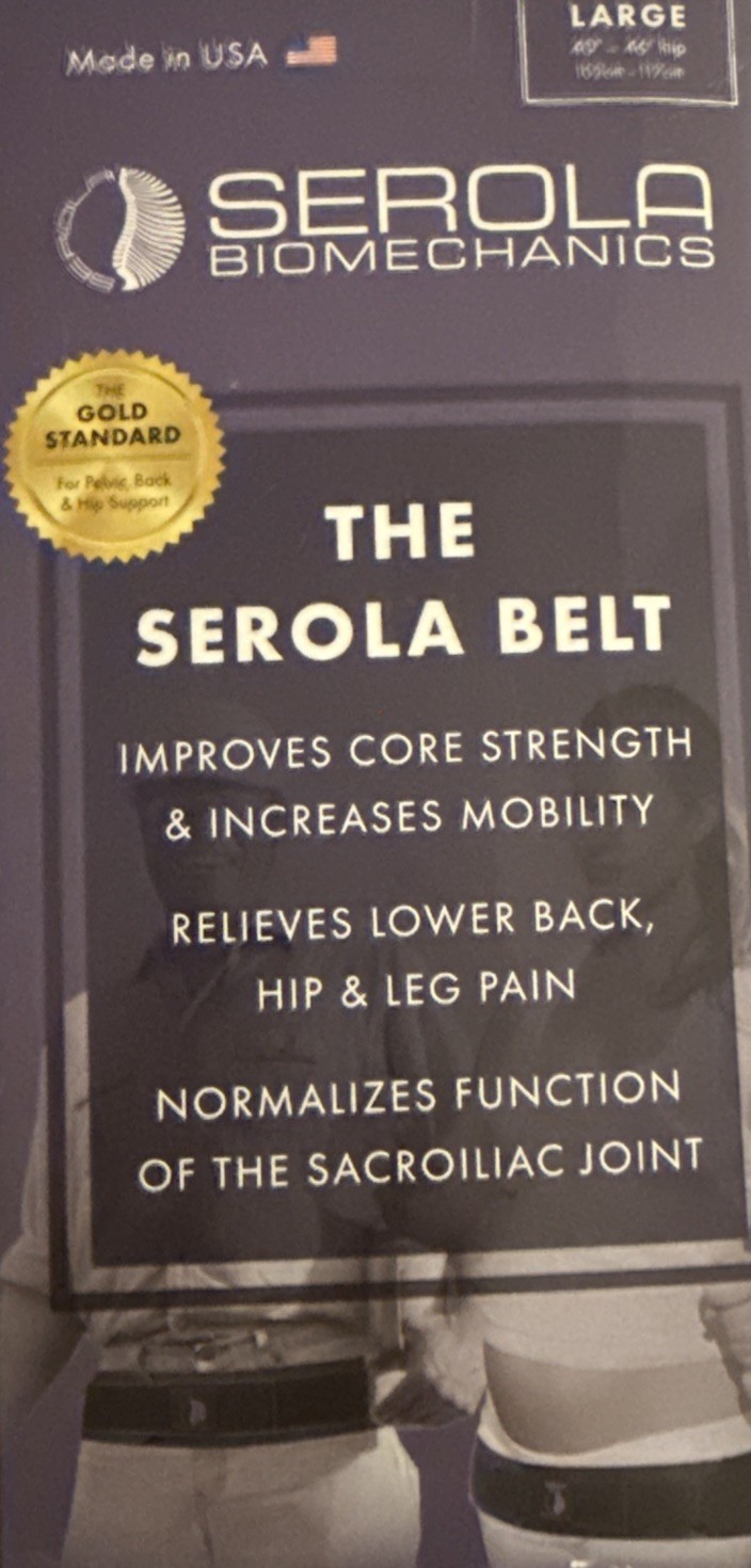 SEROLA Biomechanics Sacroiliac Pain Relief Belt Size Med Fits 40”- 46” Hip USA