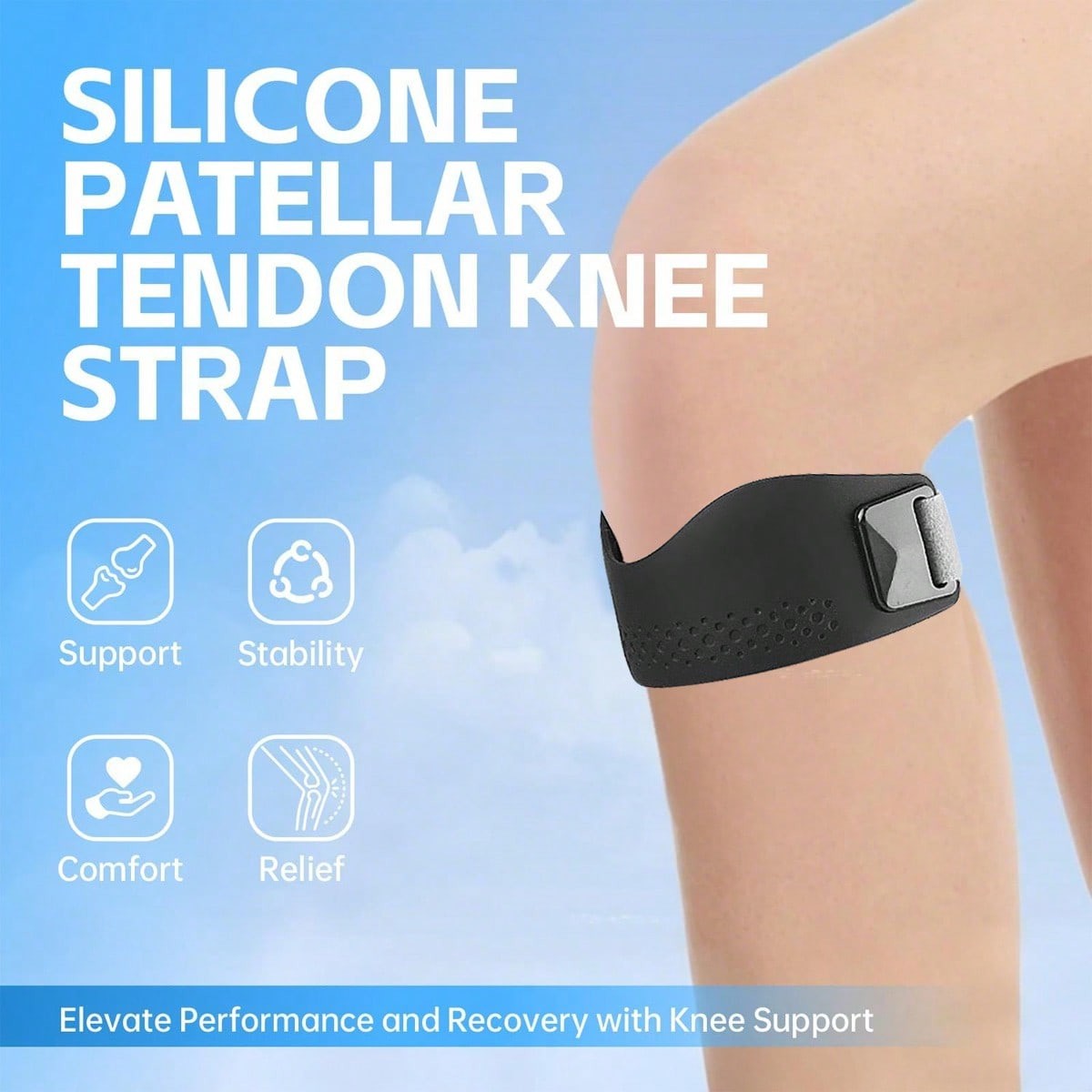 Patella Tendon Knee Straps 2 Pack for Knee Pain Relief, Knee Brace for Women &Me