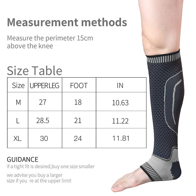 Calf Compression Sleeve Ankle Brace Leg Support Socks Foot Fasciitis Pain Relief
