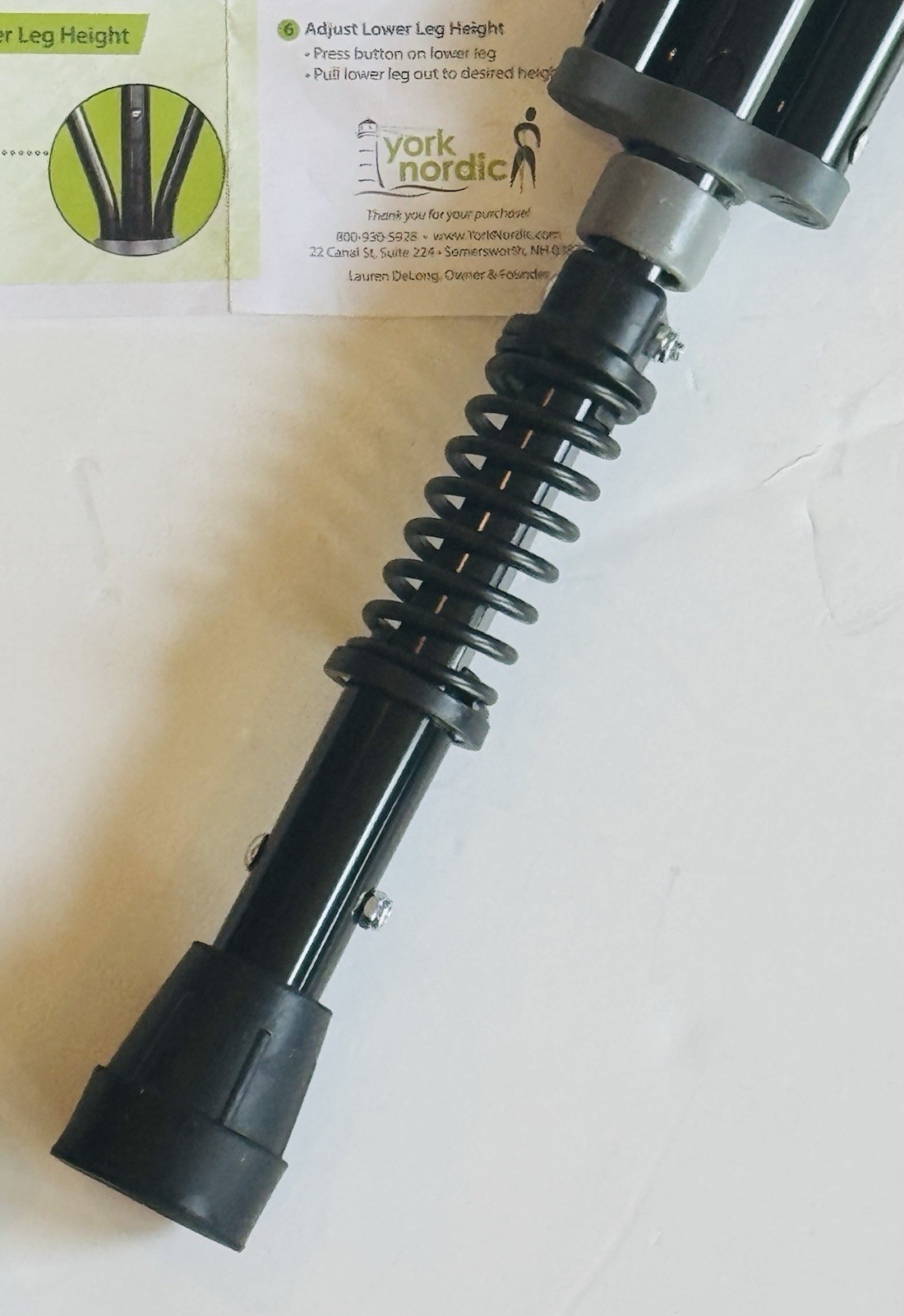 NEW OPEN BOX York Nordic Spring Cushion Crutches Adjustable Travel 330 lb Pair