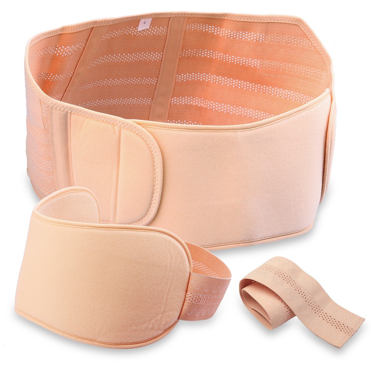 3 in 1 Maternity Support Belt Pregnancy Belly Band Back Brace Beige L XL 2XL