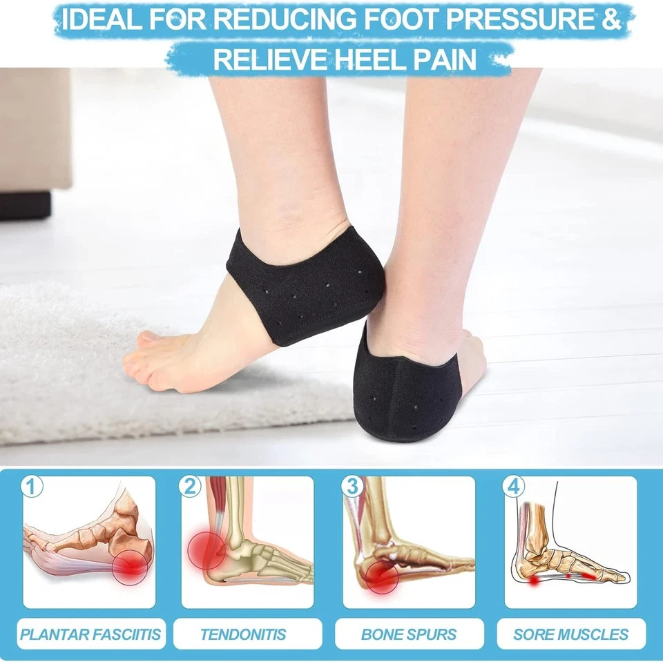 Thicker Heel Cushion Cups for Heel Pain Relief, Plantar Fasciitis & Heel Spur Su