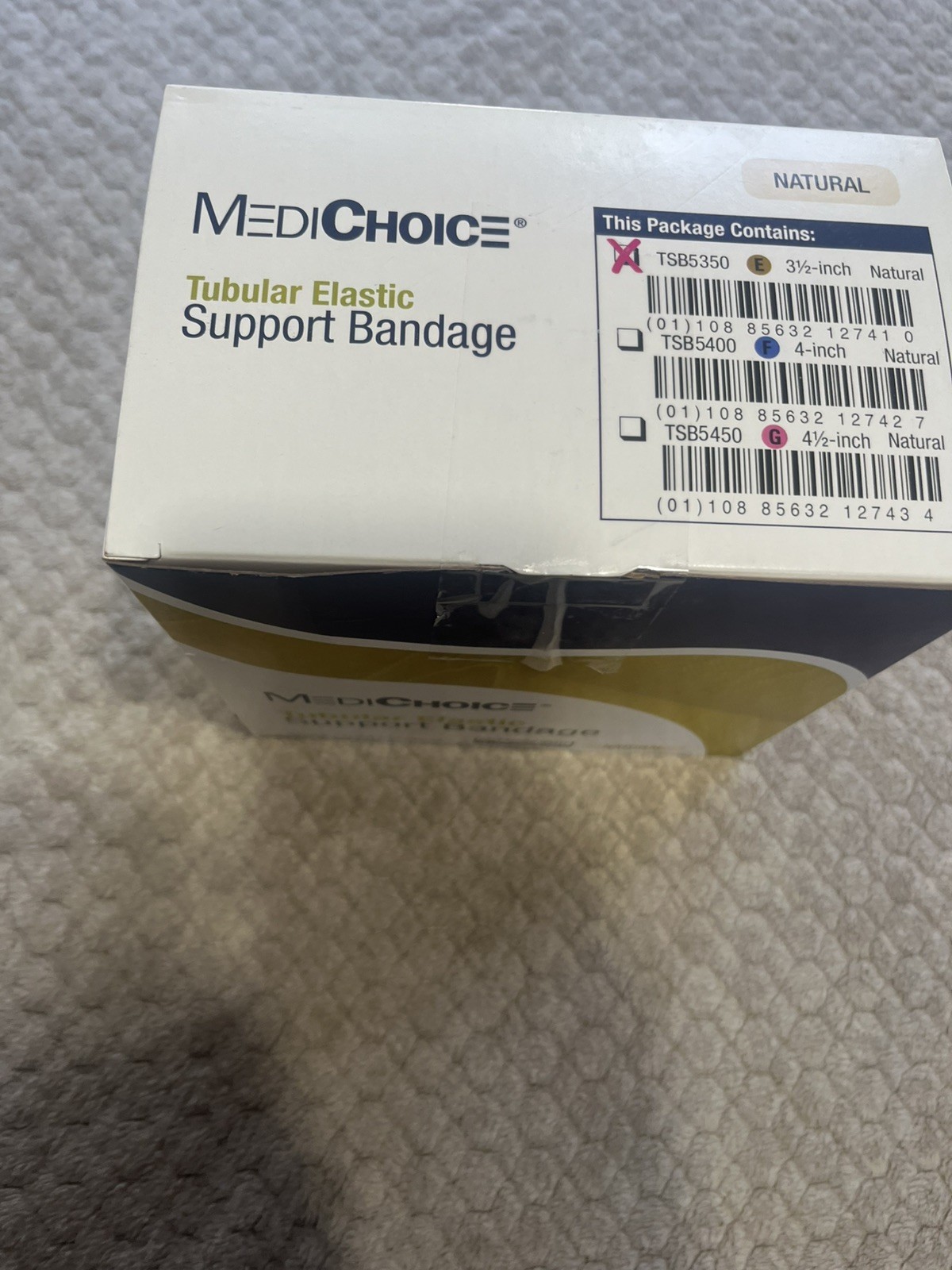MediChoice MADE IN USA Tubular Elastic Support Bandage Size E Natural Beige