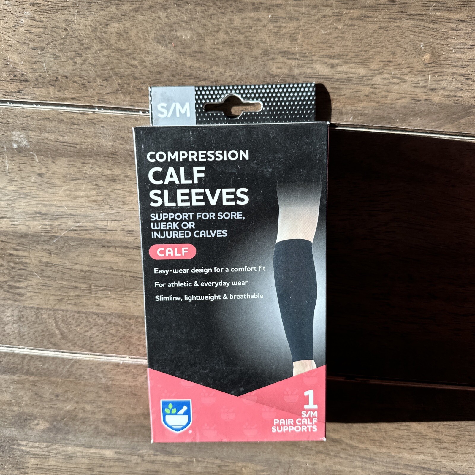 Rite Aid Compression Calf Sleeves Support for Sore, Weak, Calf’s Size S/M