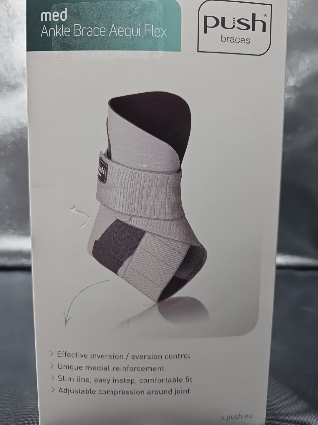 PUSH BRACES Med Ankle Brace Aequi Support Size 3 Right Side