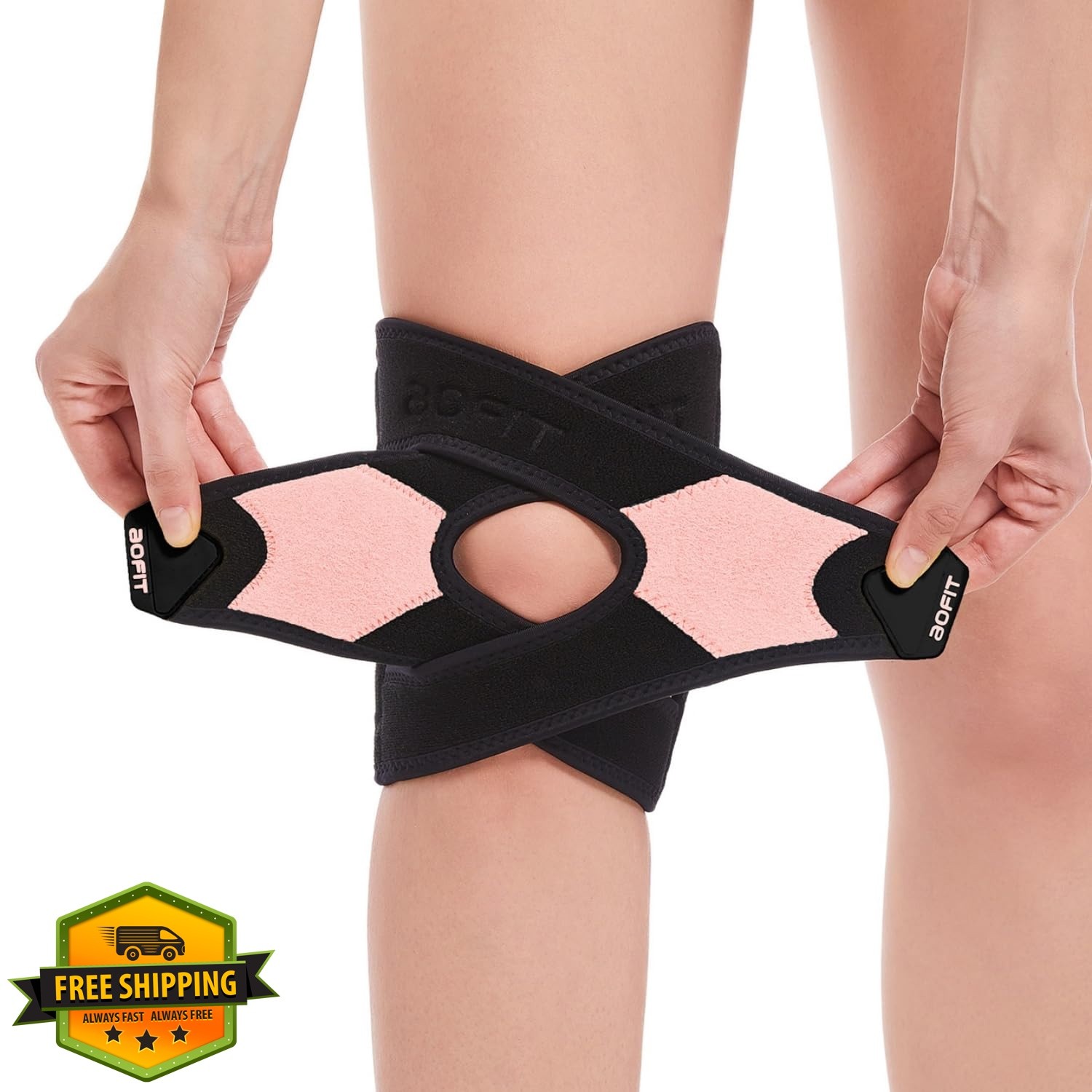 aoFIT Knee Brace Large Onyx Blush