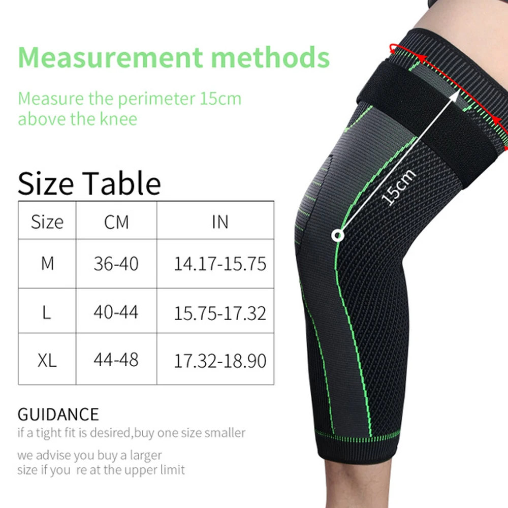 1PC Full Leg Compression Sleeves with Adjustable Straps – Knee & Calf Support fo