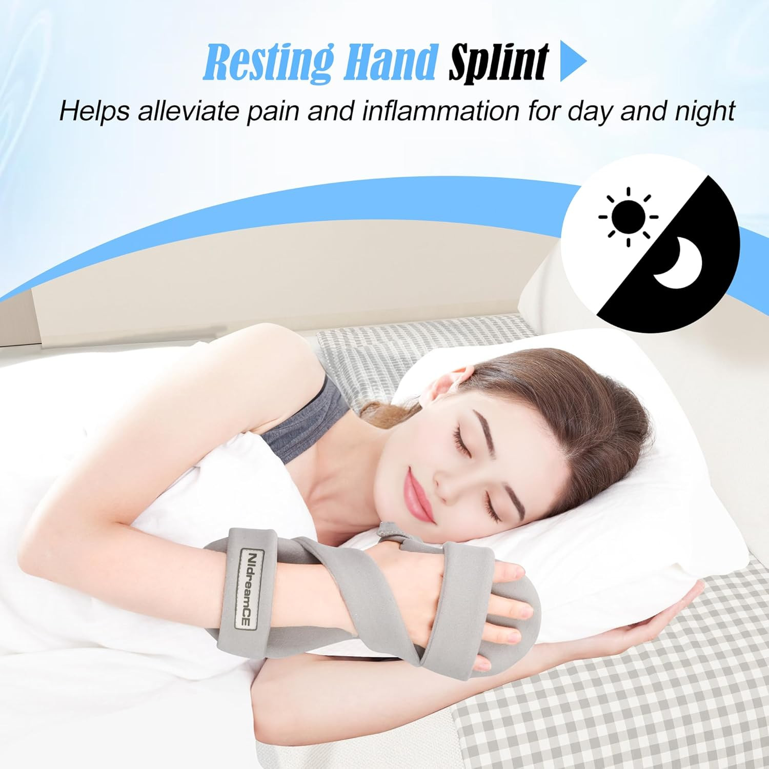 Resting Hand Splints for Straightening Fingers,Carpal Tunnel Wrist Brace Night I