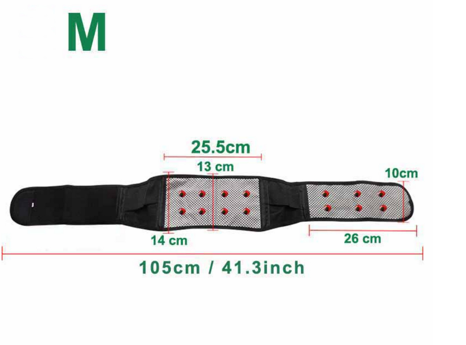 Low Back Support Brace Belt Medium Tourmaline Far Infrared Self Heating Stone