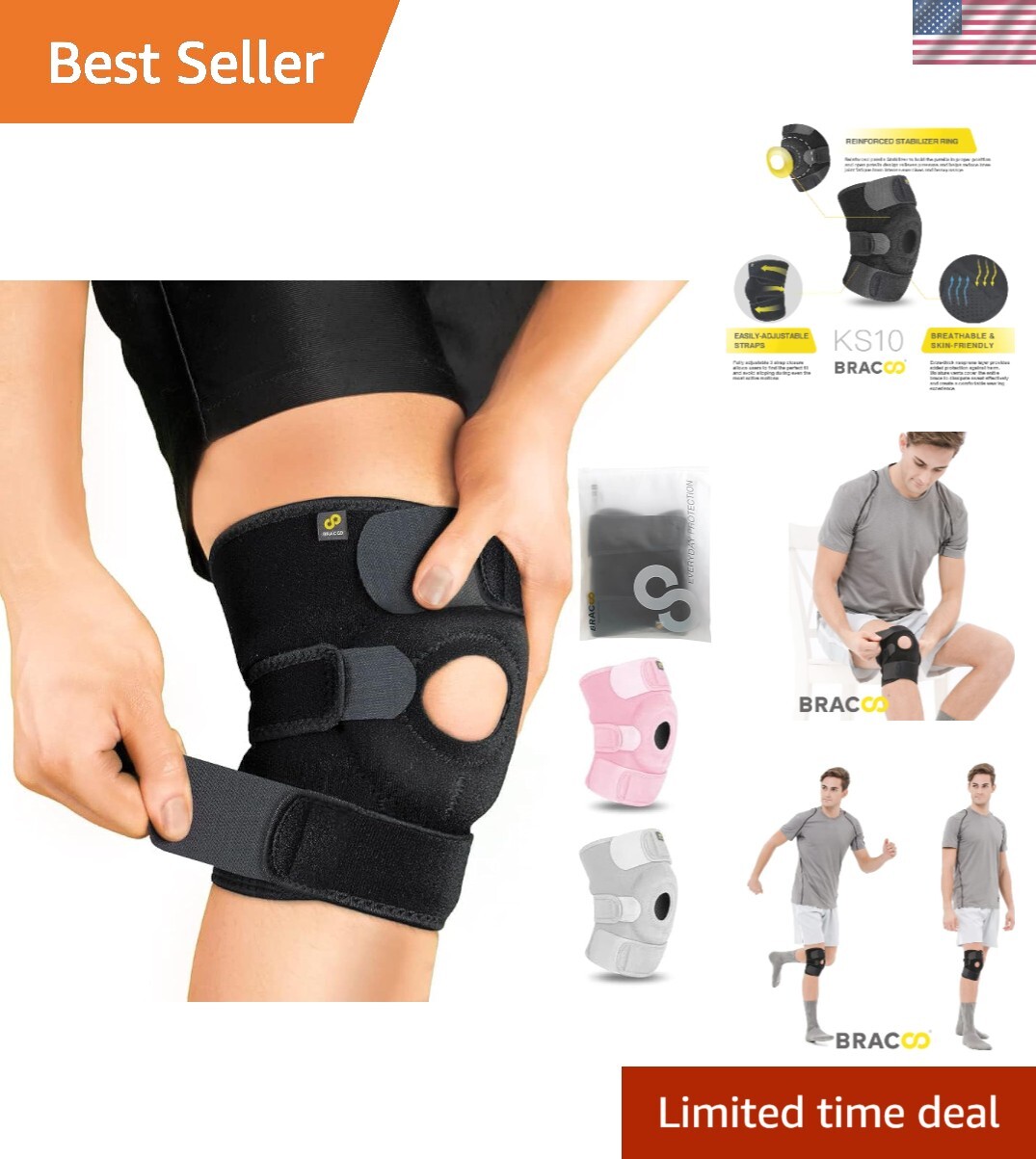 Open-Patella Knee Brace: Adjustable Support for Injury Recovery & Performance