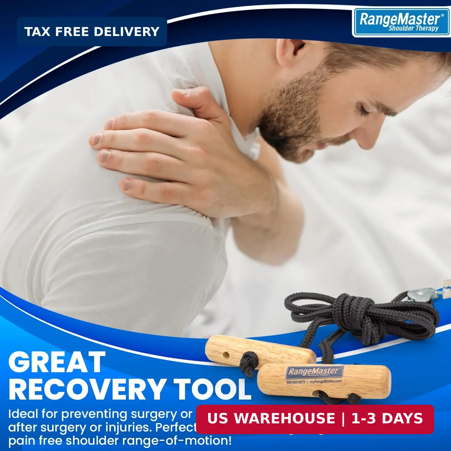 RangeMaster EconoRanger Shoulder Pulley for Over The Door Physical Therapy | Arm