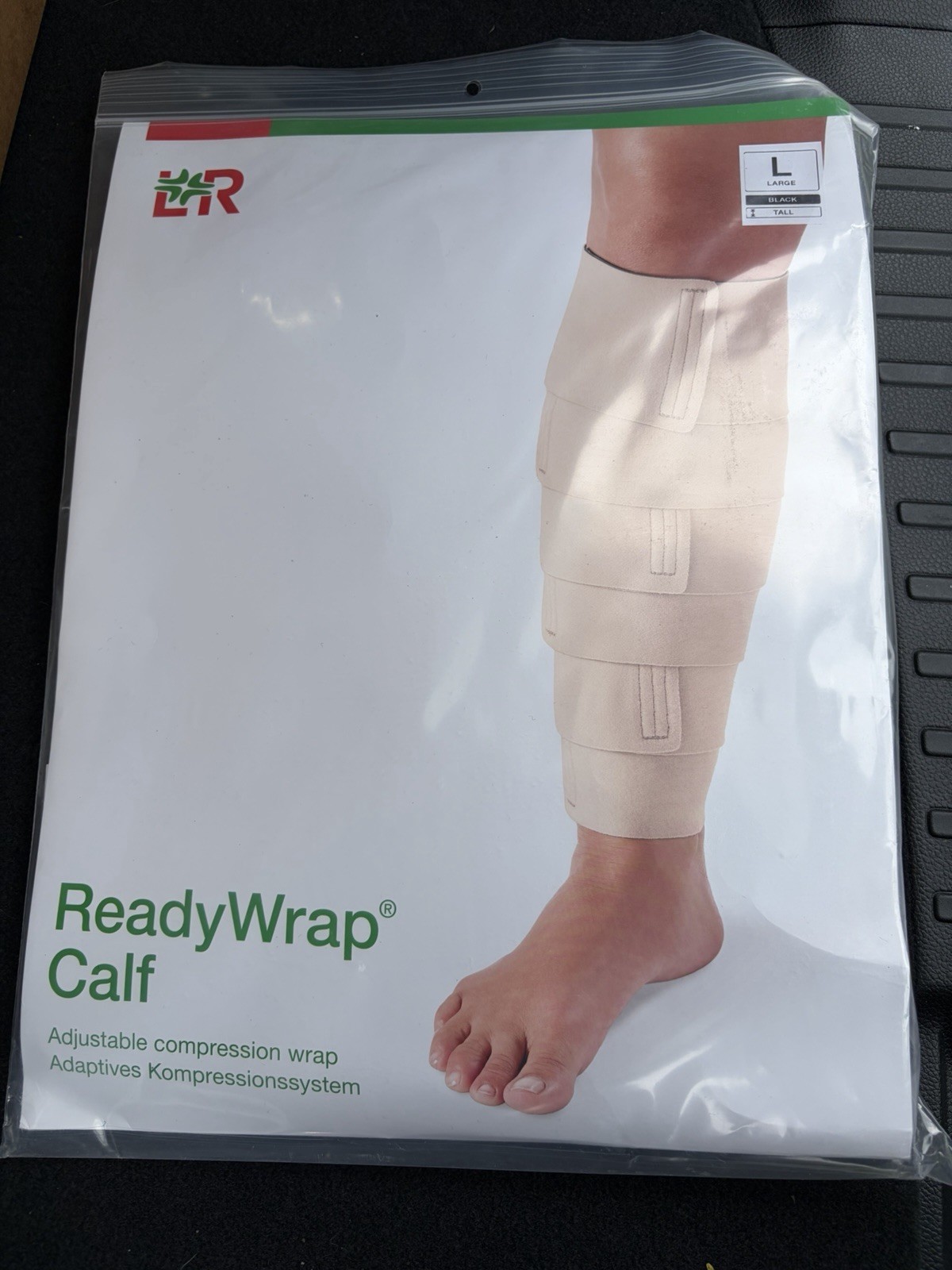 LR ReadyWrap Calf Compression Wrap Black Large Tall NEW Adjustable Leg Support