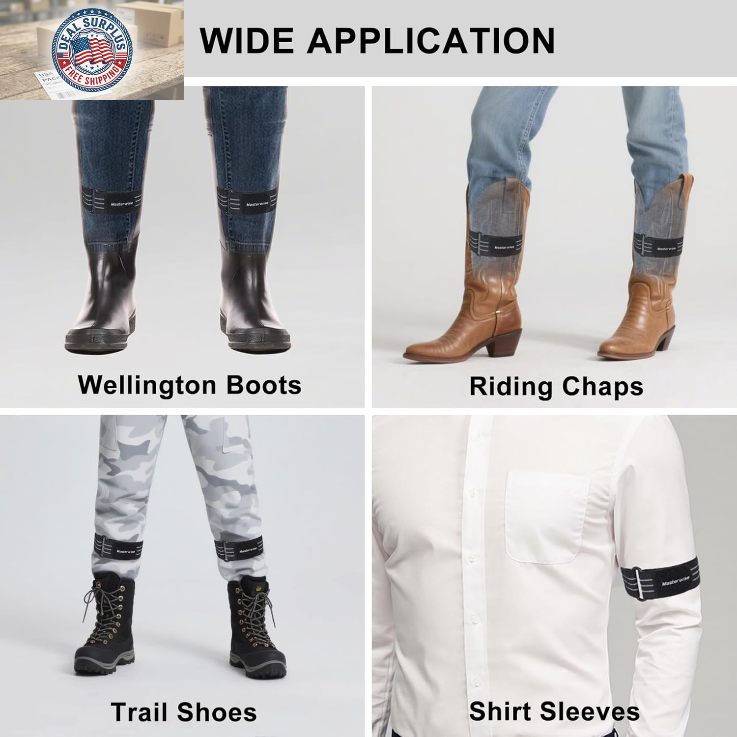 Adjustable Elastic Ankle Straps, Boot Straps for Cowboy Boots, Pant Leg Straps f