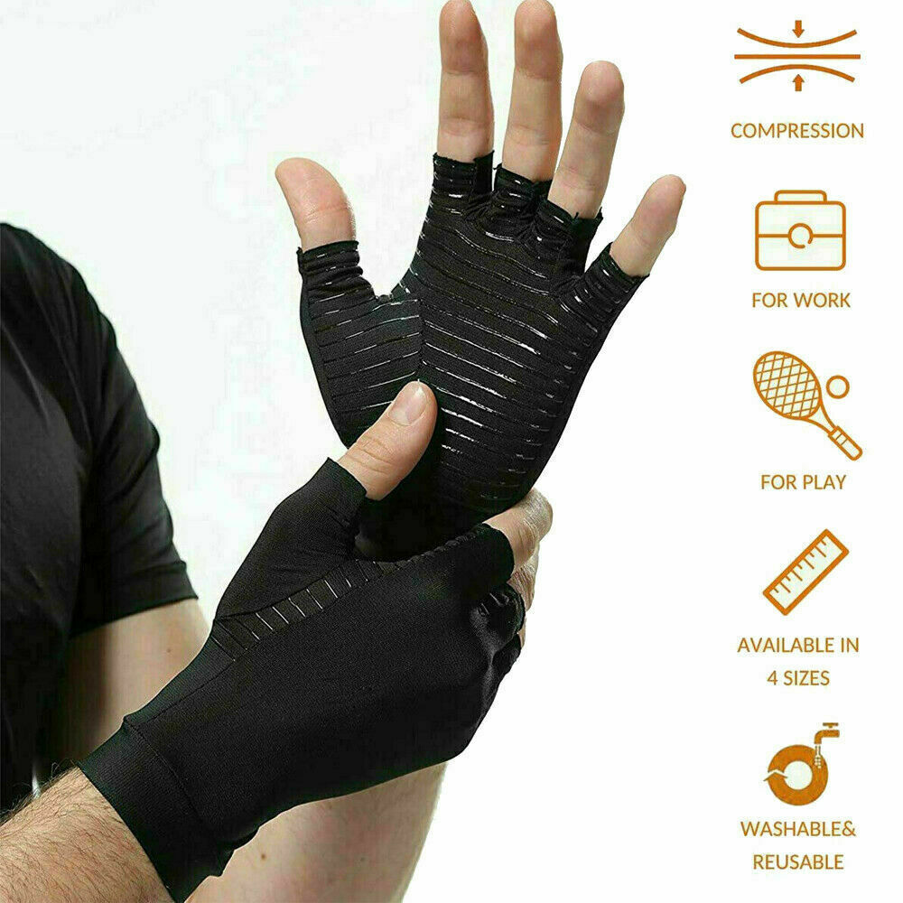 1 Pair Copper Arthritis Compression Gloves Hand Support Joint Pain Relief USA
